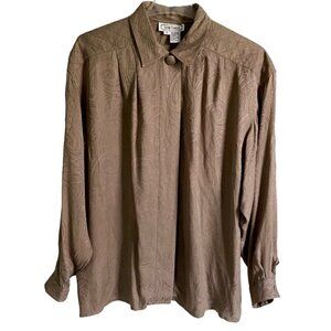 Silk Land Women's Paisley Button-Up Blouse Size 12 Pure Silk